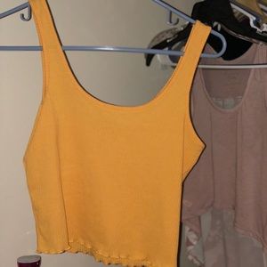 yellow tank top